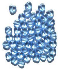 50 8mm Transparent Light Sapphire Glass Heart Beads